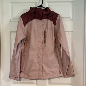 Columbia Pink & Purple Raincoat w/ Fleece Lined Pockets